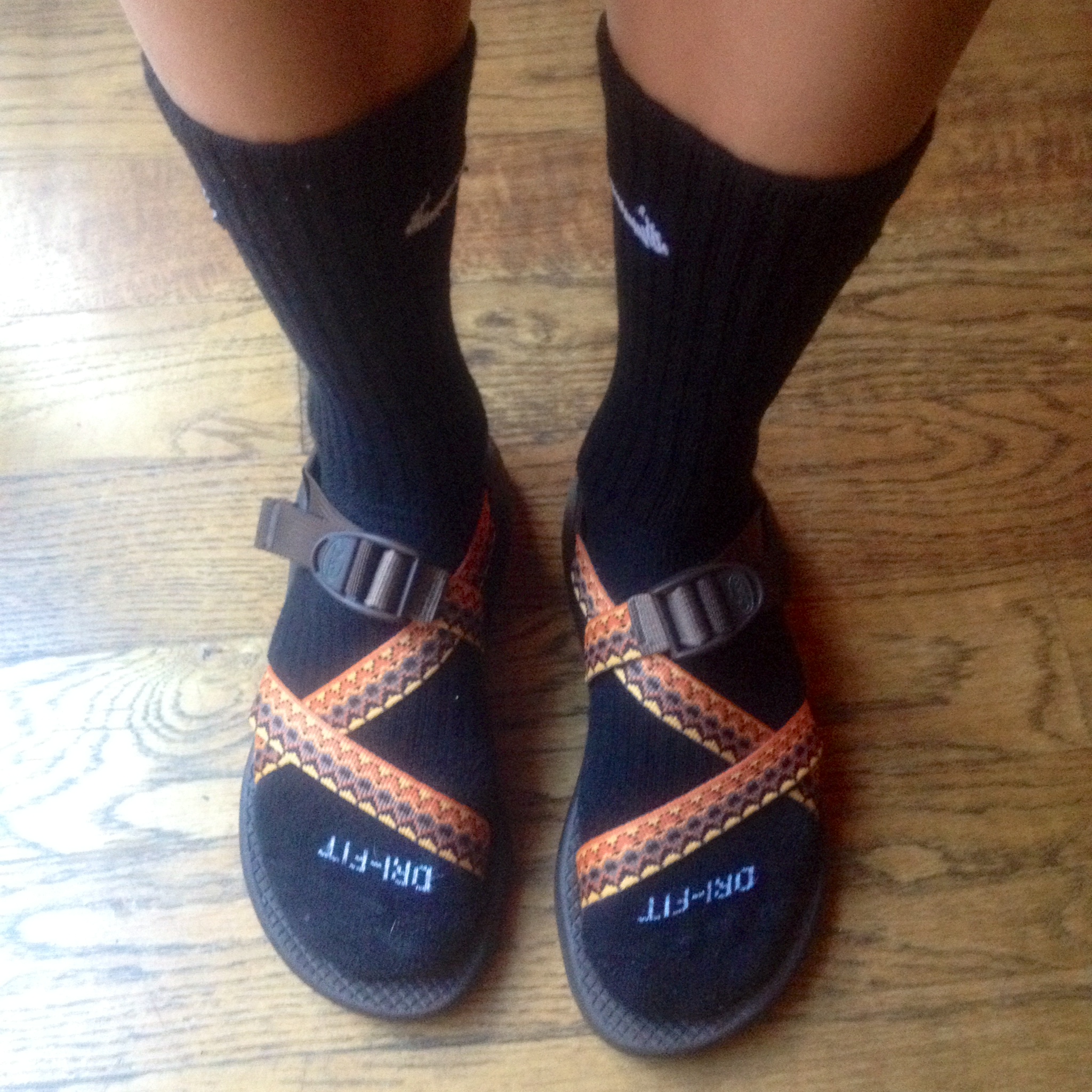 chacos and socks